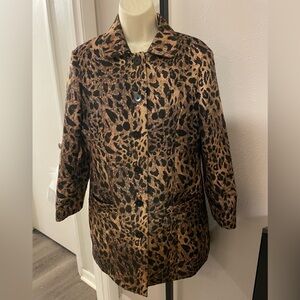 Chico's Brown Leopard Trench Coat